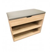 Shoes Cabinet - Shoes Bench Wooden Box Organizer Storage Rack Shelf - Tan